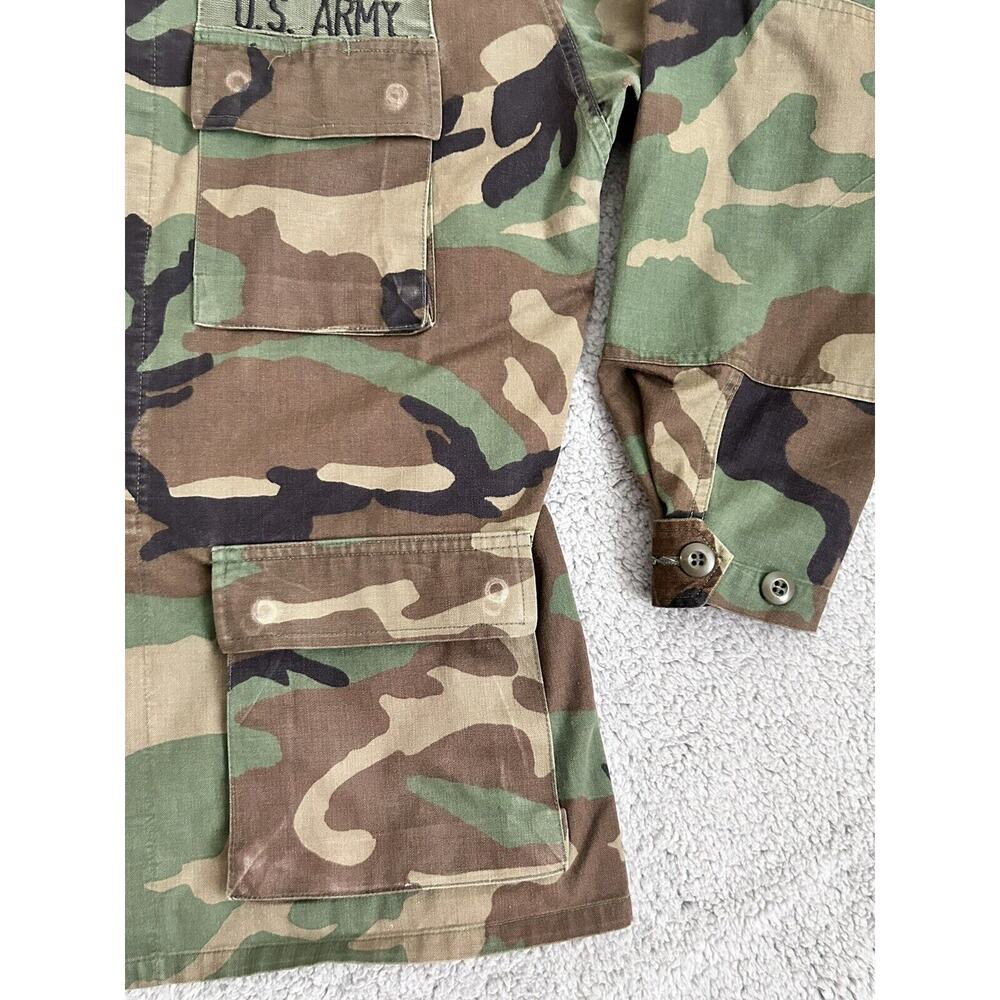 US Military Jacket Men Medium Coat Camo Woodland Hot Weather BDU Patches - Picture 7 of 14